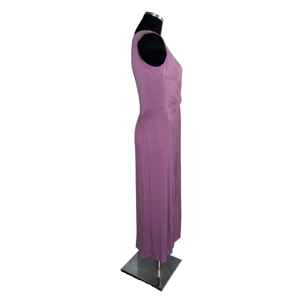 Midi Dress Sz XS Sleeveless Tank Twist Front Knit Casual Purple Minimalist NWT - Picture 3 of 9